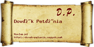 Dovák Petúnia névjegykártya